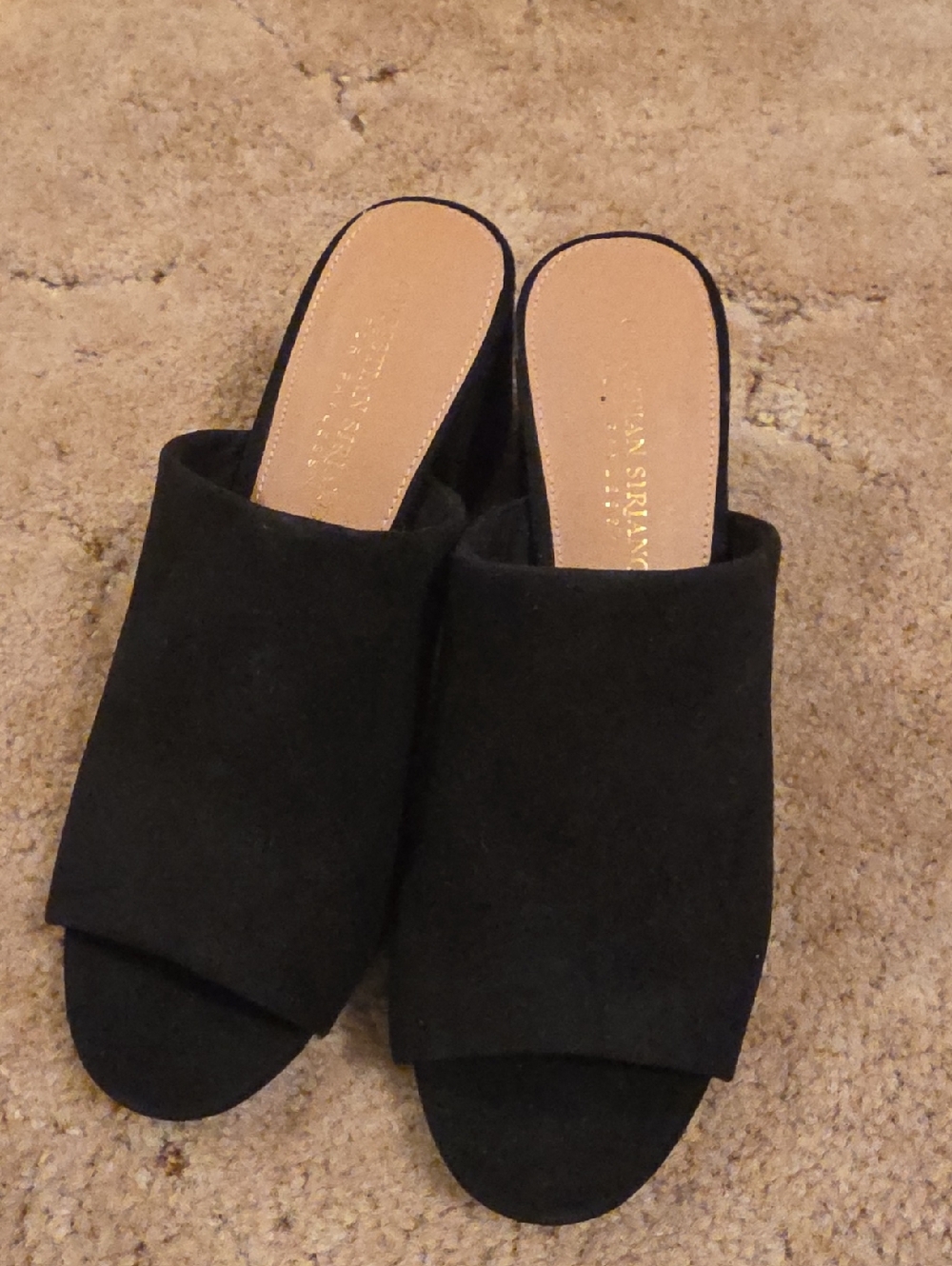 Christian Siriano Black Slide Mules